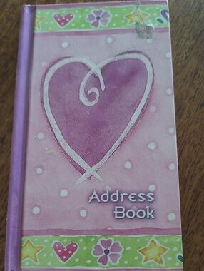 Address Book Notebook - Pink Heart Design